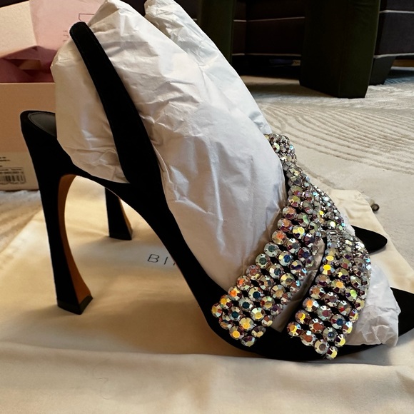 Alexandre Birman 39 Alanis Embellished Suede Slingback Sandals - Picture 6 of 15